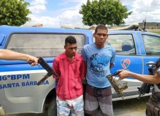 Polícia prende duas pessoas e apreende submetralhadoras em Santa Bárbara