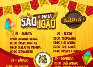 PREFEITURA DE PIATÃ DIVULGA AS ATRAÇÕES DOS FESTEJOS JUNINOS DE 2023