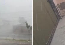 Cidade baiana registra chuva de granizo e tempestade