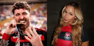 Flavia Saraiva dormiu na casa de Léo Pereira após beijos em festa do Flamengo, diz jornal